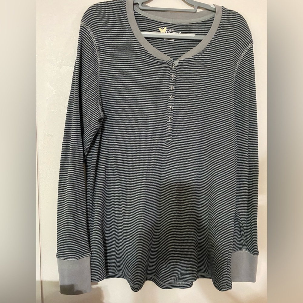 Natural Reflections Plus Size Long Sleeve Henley